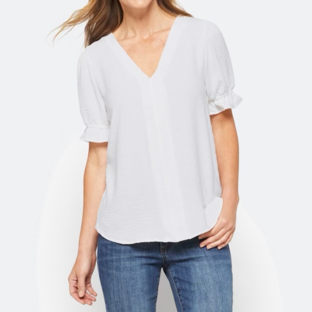 West Kei White Camryn Clip Dot Top
